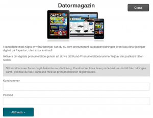 Datormagazin som e-tidning - registrering Datormagazin som e-tidning - registrering